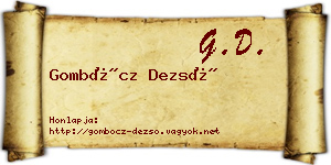 Gombócz Dezső névjegykártya